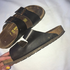 dark brown Arizona Birkenstocks